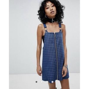 The Ragged Priest Pinny Dress in Blue Check Size Medium